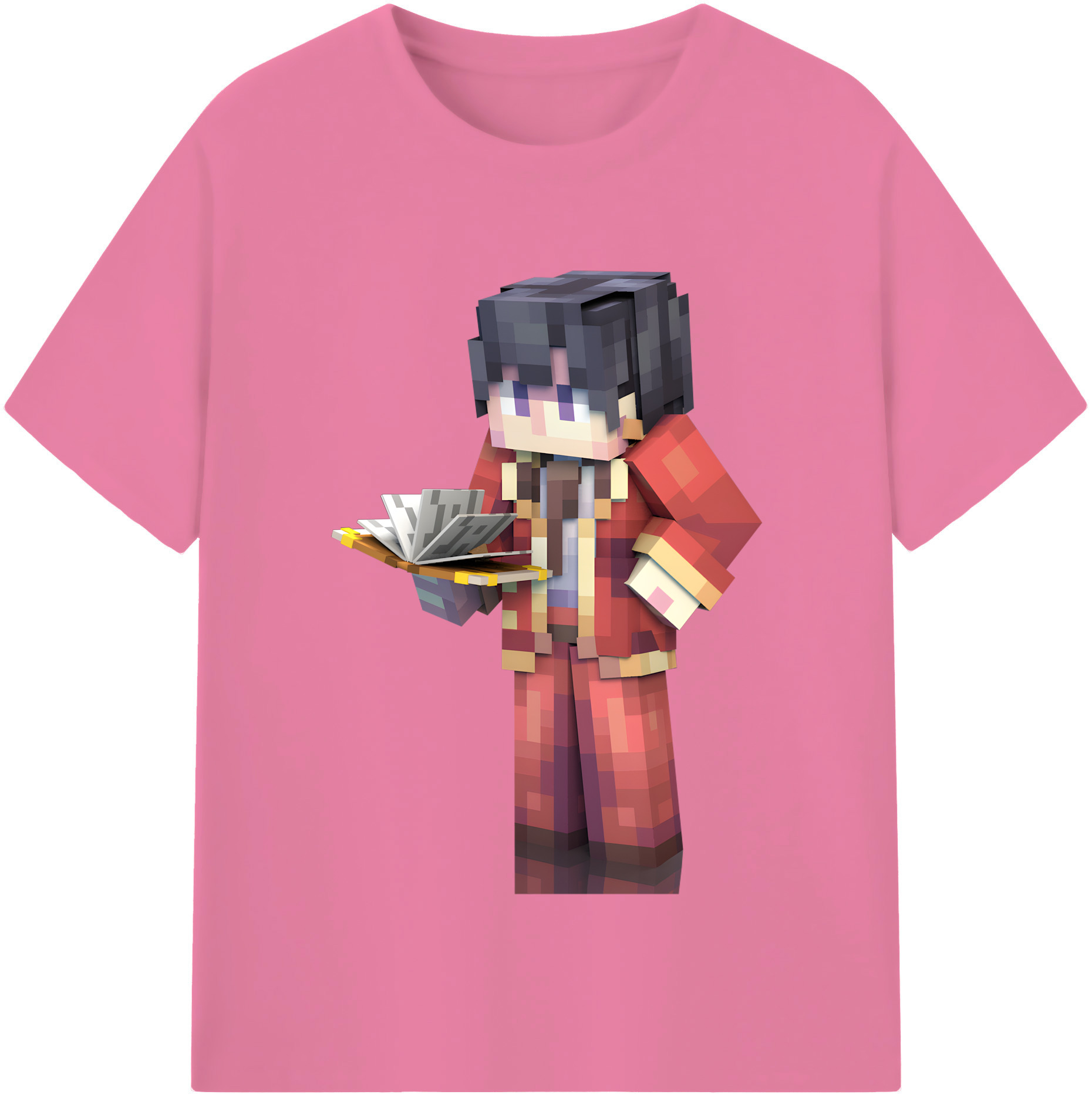 （画像用） マインクラフト ブロックの世界 Minecraft MC Block world 綿100％半袖Tシャツ（フロントプリント）